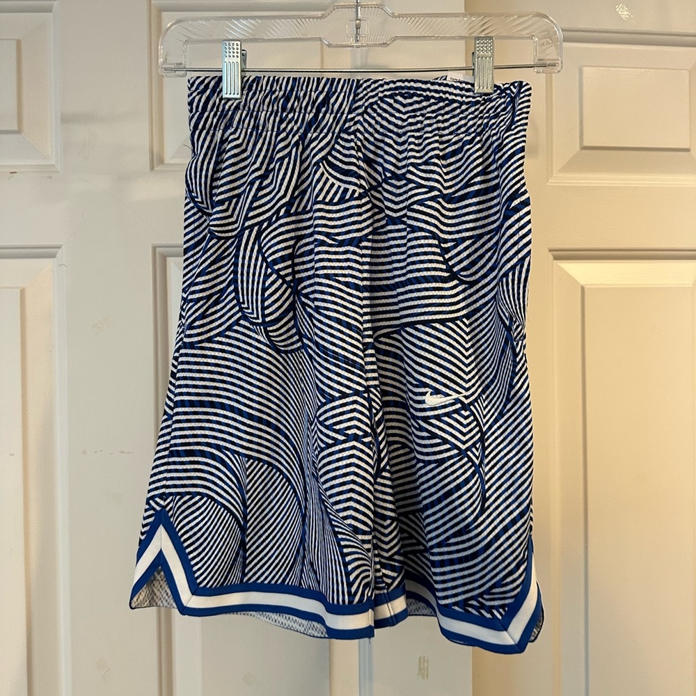 Nike Blue and White Striped Dri-Fit Boys Shorts